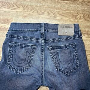 True Religion Rocco Jeans Mens 32x29 Black Relaxed Skinny Button Fly USA Made